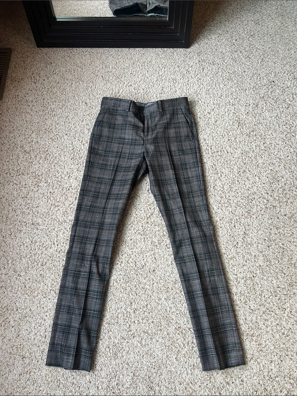 Murano Gray Plaid Slim Dress Pants